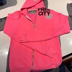 Free City Pink Zip-Up Hoodie